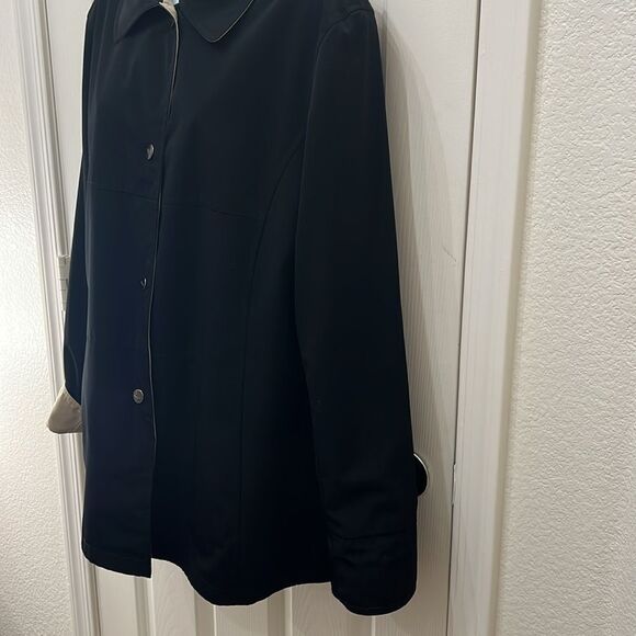 Jacket Raincoat Reversible Waterproof Natural Tan Beige Black Roll Up Sleeve - Picture 12 of 17